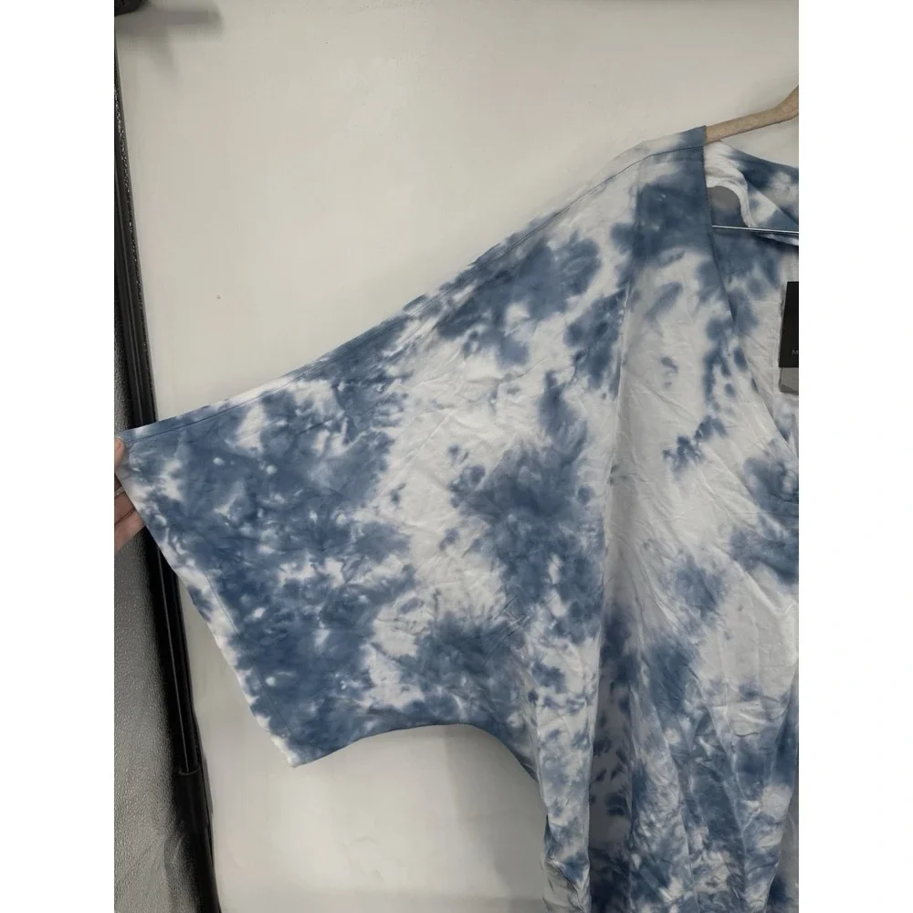 Marc‎ New York Kimono Beach Cover Women 2X Blue Summer Preppy Coastal NEW Summer